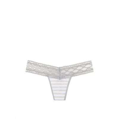 STRETCH COTTON Lace-waist Thong Panty