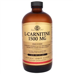 Solgar, L-карнитин, естественный лимонный вкус, 1500 мг, 16 жидк. унц. (473 мл)