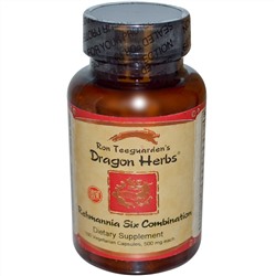 Dragon Herbs, Смесь ремания-6, 500 мг, 100 капсул на растительной основе