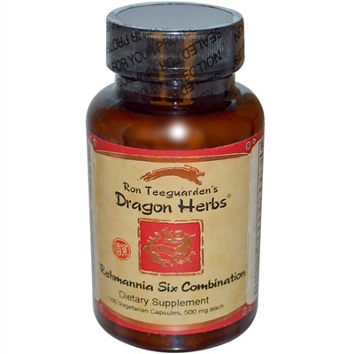 Dragon Herbs, Смесь ремания-6, 500 мг, 100 капсул на растительной основе