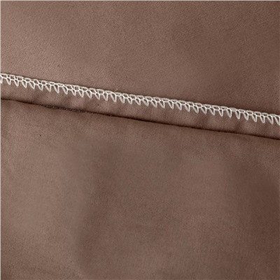 Комплект постельного белья Однотонный Сатин Премиум широкий кант на резинке OCPKR030