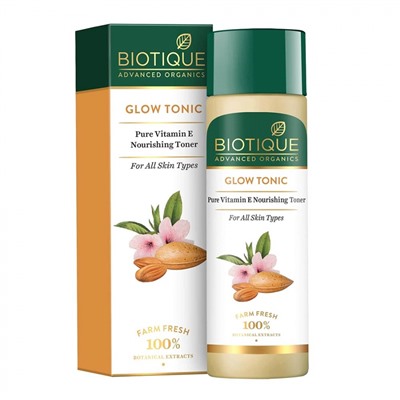 BIOTIQUE Advanced Organics Glow Tonic Pure Vitamin E Nourishing Toner Питательный тонер для лица с витамином Е 120мл