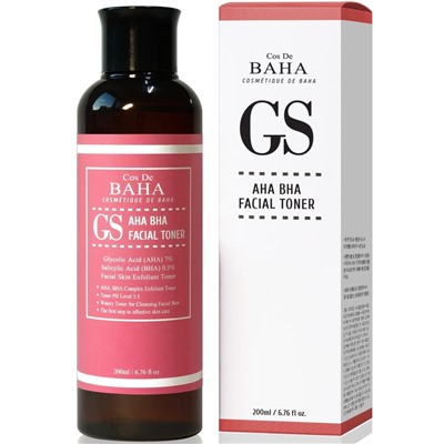 Cos De BAHA AHA/BHA GS Toner (GS) Тонер для лица с гликолевой и салициловой кислотами  200мл