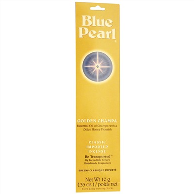 Blue Pearl, Классические благовония, Золотая Чампа, 0.35 унций (10г)