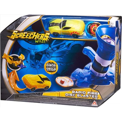 Screechers Wild Rapid Fire Disc Blaster Toy Vehicle, Blue