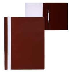 Папка-скоросшиватель Calligrata, А4, 120 мкм, коричневая, прозрачный верх
