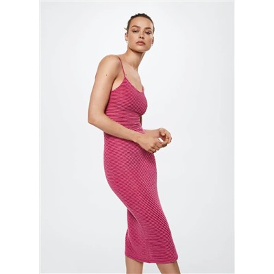 Vestido entallado rayas -  Mujer | MANGO OUTLET España