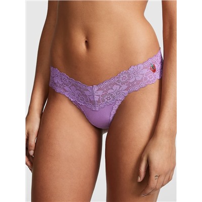 PINK WINK LACE-TRIM THONG PANTY