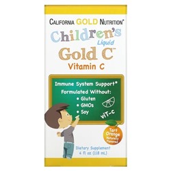 California Gold Nutrition, Children's Liquid Vitamin C, Orange Flavor, 4 fl oz (118 ml)