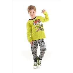 Mushi Roar Timsah Erkek Çocuk Yeşil T-shirt Gri Pantolon Takım MS-22S1-074