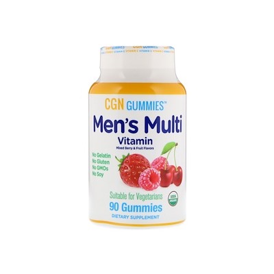 California Gold Nutrition, Мультивитамины для мужчин в форме жевательных таблеток, без желатина, без глютена, со вкусом органических ягод и фруктов, 90 жевательных таблеток