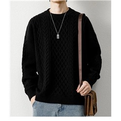 Однотонный с красивой вязкой мужской свитер  ✔️F*orever 21