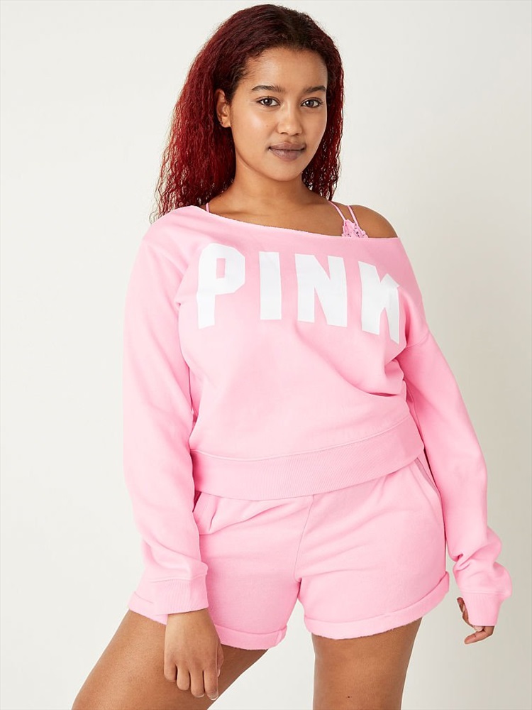 Pink sweatshirt outlet crop top