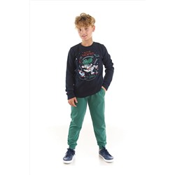 Denokids, Astronot Timsah Erkek Çocuk T-shirt Pantolon Takım