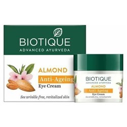 BIOTIQUE Bio almond (under eye cream) Крем для кожи вокруг глаз био миндаль 15г