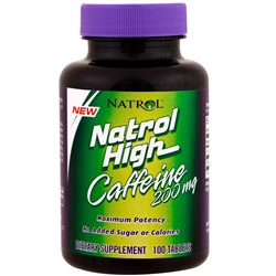 Natrol, Natrol High кофеин, 200 мг, 100 таблеток