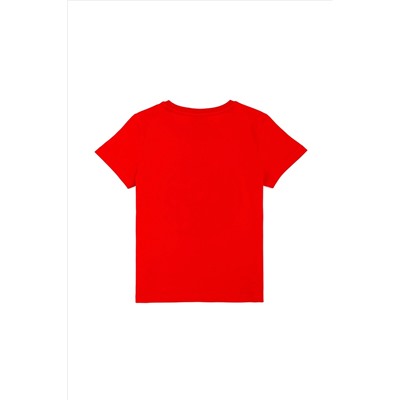 Erkek Çocuk Kırmızı Bisiklet Yaka Tişört