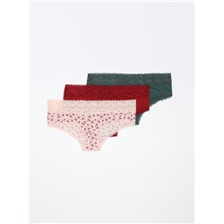 PACK OF 3 COMBINED HIPSTER BRIEFS