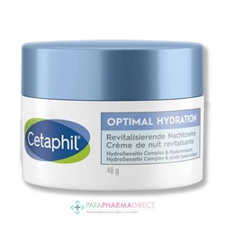 Cétaphil Optimal Hydratation Crème de Nuit Revitalisante - Peaux Déshydratées et Fatiguées 48g