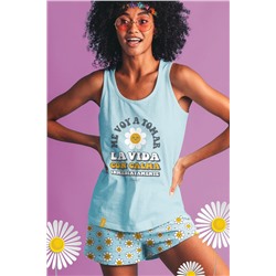 MR WONDERFUL Pijama Sin Mangas Positive para Mujer