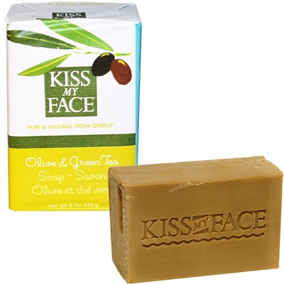 Kiss My Face, Мыло с оливковым маслом и зеленым чаем, 8 унций (230 г)