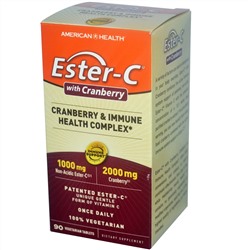 American Health, Иммуностимулирующий комплекс Ester-C с клюквой, 90 вегетарианских капсул