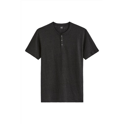 Camiseta de lino Negro jaspeado