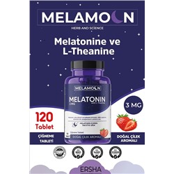 Melamoon 3 mg 120 tablet Melatonin ve Teanin İçeren Takviye Edici Gıda 3 Mg- Daha iyi uyku MLM3