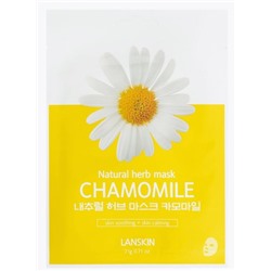 [LANSKIN] Маска для лица тканевая РОМАШКА Natural Herb Mask Chamomile, 21 гр