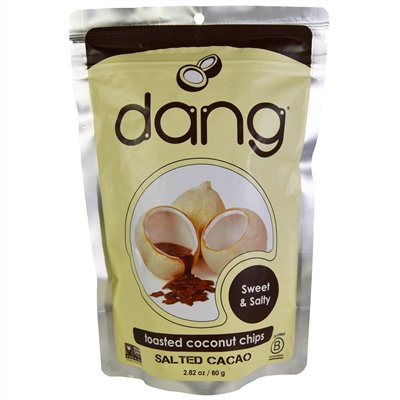 Dang Foods LLC, Поджаренные кокосовые чипсы, сладкие и соленые, соленое какао, 2,82 унции (80 г)