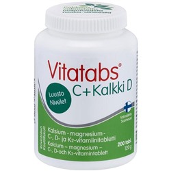 Vitatabs Витамины кальций-магний- C, D и K2  120г/200табл.