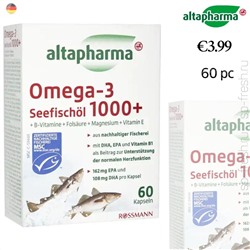 Omega-3 Seefischöl 1000+ B-Vitamine + Folsäure + Magnesium + Vitamin E