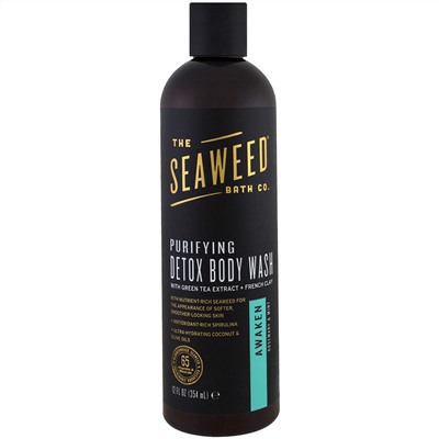 Seaweed Bath Co., Очищающий гель для душа, выводящий токсины, пробуждающий, розмарин и мята, 12 унций (354 мл)