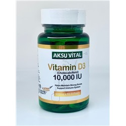 Aksu vital Витамин Д3 капс., 10000 МЕ, 150 мл, 90 г, 60 шт.