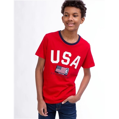 BOYS USA FLAG CREW NECK T-SHIRT