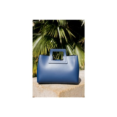 Bolso de piel y neceser Jane Azul marino