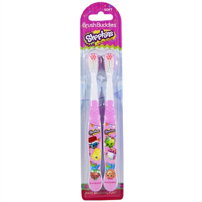 Brush Buddies, Зубная щетка Shopkins, мягкая, 2 шт.