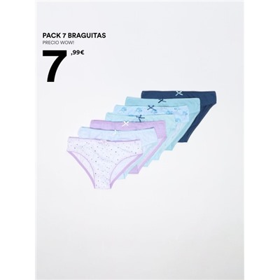 PACK OF 7 PAIRS OF PRINTED CLASSIC BRIEFS