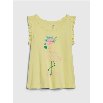Toddler Graphic Tank with Ruffles