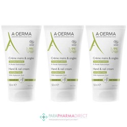 A-Derma Crème Mains & Ongles Hydratante BIO 3x50mlLot  × 3