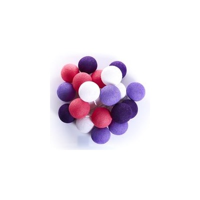 Тайская гирлянда (большие шарики) «Фиолетовая» Большие -спец.заказ для нашего сайта 20 шариков в гирлянде / Thai lightening balls violet+pink+white