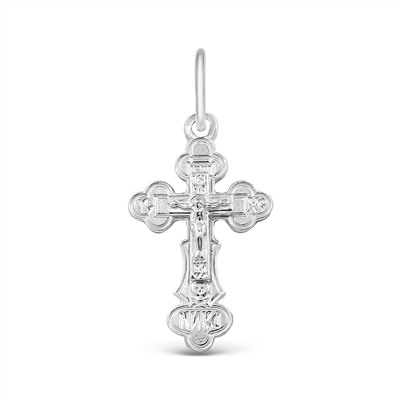 Крест из серебра родированный - 2,5 см