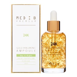 MEDB Premium 24K Gold Hyaluronic Ampoule Сыворотка для лица с гиалуроновой кислотой и золотом 55мл