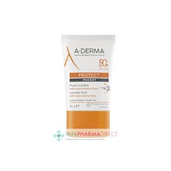 A-Derma Protect SPF50+ Fluide Invisible Très Haute Protection Solaire 30ml Format Pocket