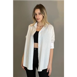 ELLEGANT Yeni Sezon Oversize Beyaz Kadın Gömlek EL-oversize-kadın-gömlek