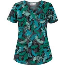 UA Floating Feathers Pewter Print Top