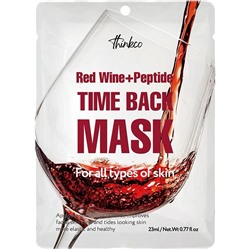 [THINKCO] Маска для лица тканевая ЭКСТРАКТ КРАСНОГО ВИНА И ПЕПТИДЫ Red Wine + Peptide Time Back Mask Pack, 23 мл