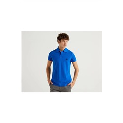 United Colors of Benetton Erkek Mavi Slim Fit Kısa Kollu Polo Tshirt 312113089J3178-36U