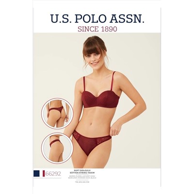 U.S. Polo Assn. Kadın Bordo Soft Pushup Sütyen Takım 66292