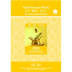 MJCARE GOLD ESSENCE MASK Тканевая маска для лица с частицами колоидного золота 23г